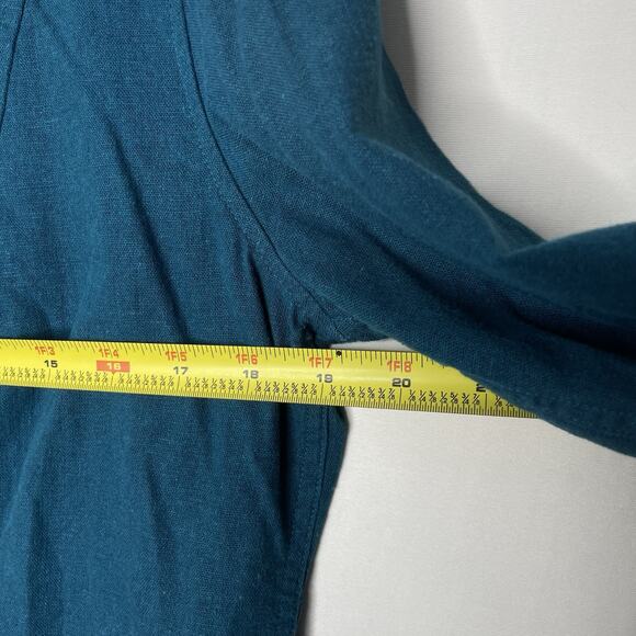 Womens Button Up Top Linen Blend Size M Beach Lagenlook Boho Coastal Lightweight - Picture 7 of 8